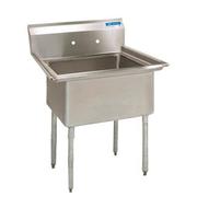 Bk Resources 21.8125 in W x 20 in L x Free Standing, Stainless Steel, One Compartment Sink BKS-1-15-14